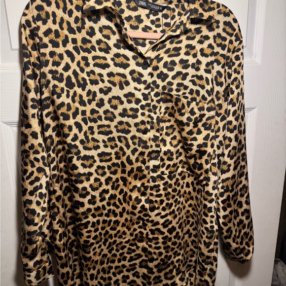 Zara Brown and Black Long Sleeve Button Down Shirt - Picture 3 of 5